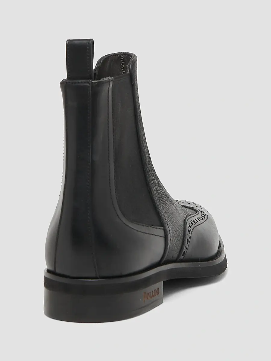 Pollini Men's Perforated Leather Ankle Boots | Thumbnail 3