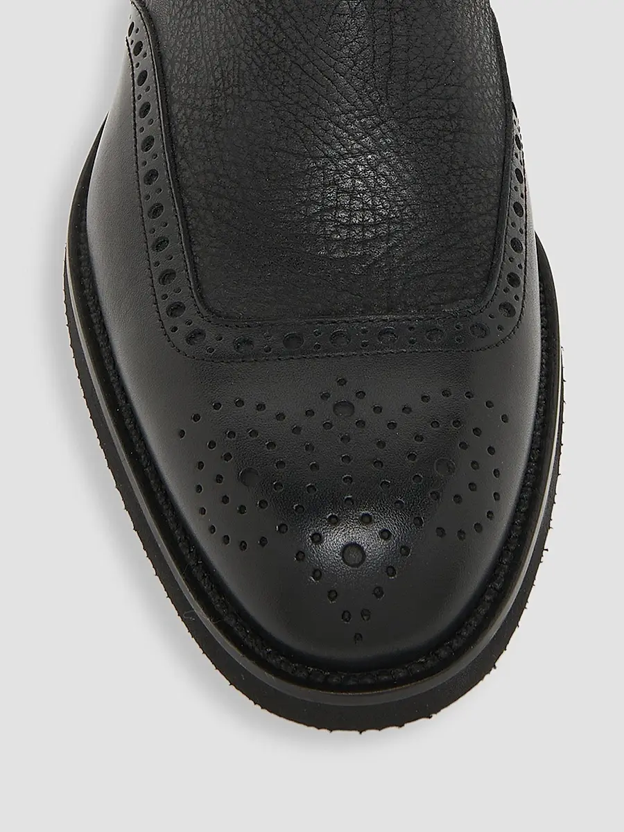 Pollini Men's Perforated Leather Ankle Boots | Thumbnail 4