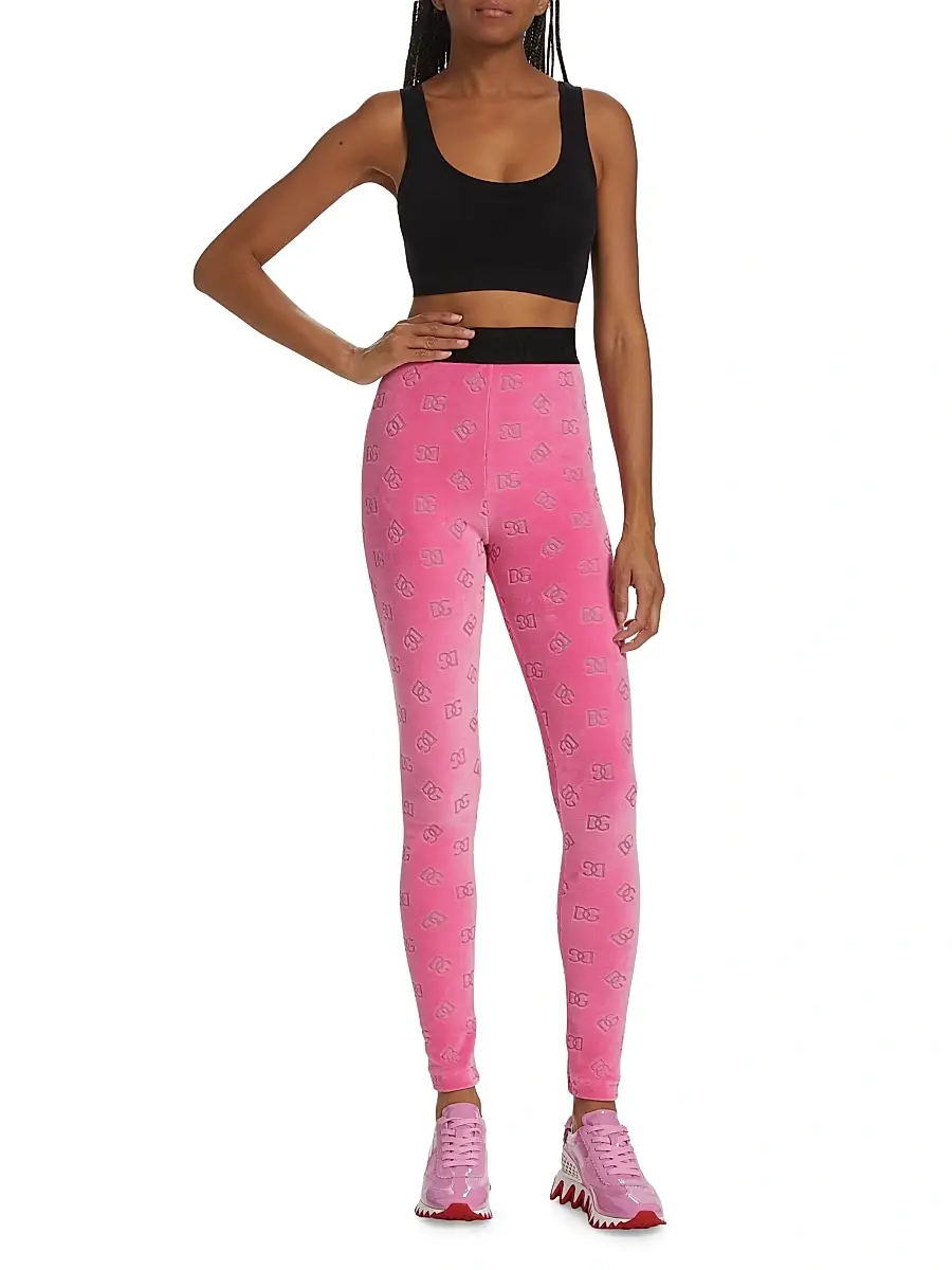 Dolce & Gabbana Women's Logo Cotton Terry Leggings | Thumbnail 2 Dolce & Gabbana Women's Logo Cotton Terry Leggings | Thumbnail 2