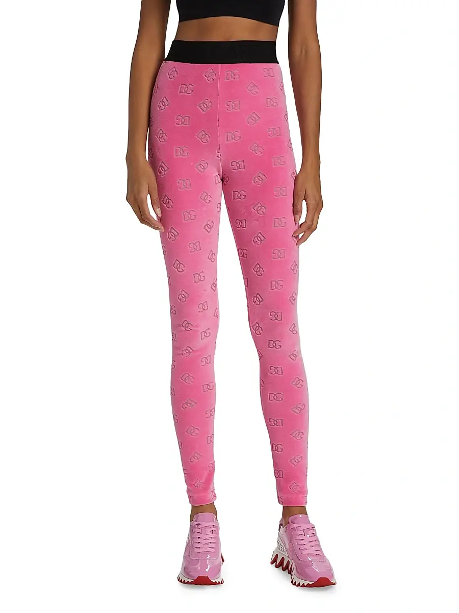 Dolce & Gabbana Women's Logo Cotton Terry Leggings | Thumbnail 3 Dolce & Gabbana Women's Logo Cotton Terry Leggings | Thumbnail 3