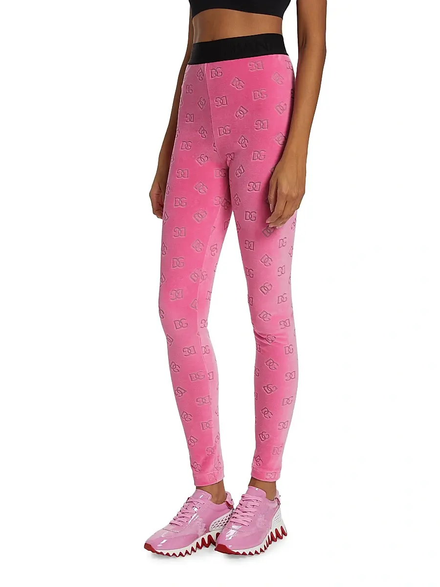 Dolce & Gabbana Women's Logo Cotton Terry Leggings | Thumbnail 4 Dolce & Gabbana Women's Logo Cotton Terry Leggings | Thumbnail 4