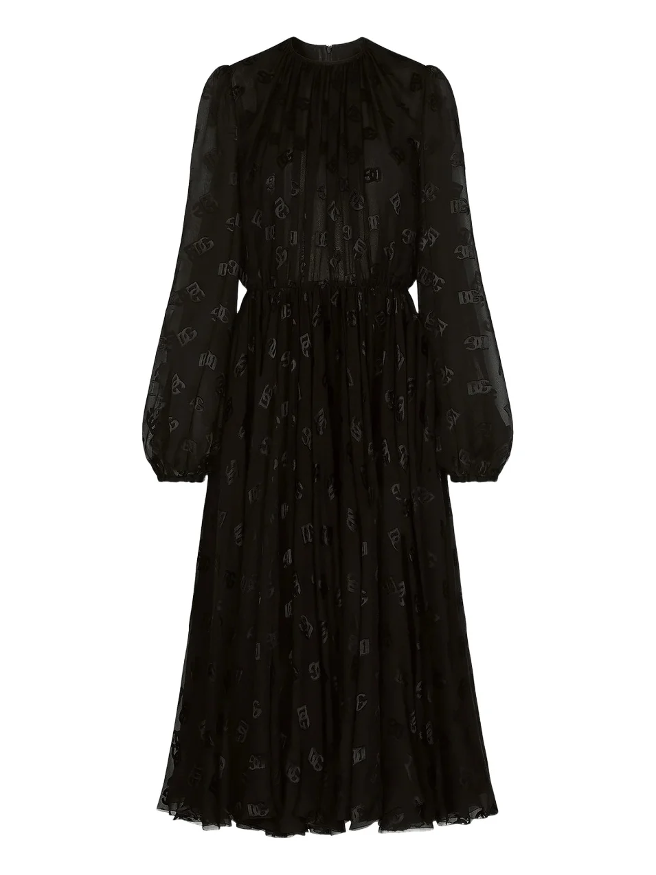 Women's DG Monogram Chiffon Midi-Dress Women's DG Monogram Chiffon Midi-Dress