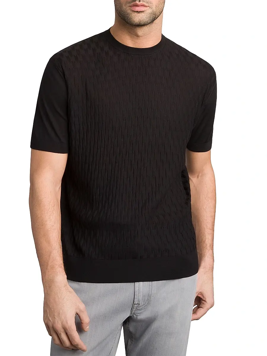 Stefano Ricci Men's Alpha Yarn Cashmere Knit Crewneck Sweater - Black - Size 42 | Thumbnail 2 Stefano Ricci Men's Alpha Yarn Cashmere Knit Crewneck Sweater - Black - Size 42 | Thumbnail 2