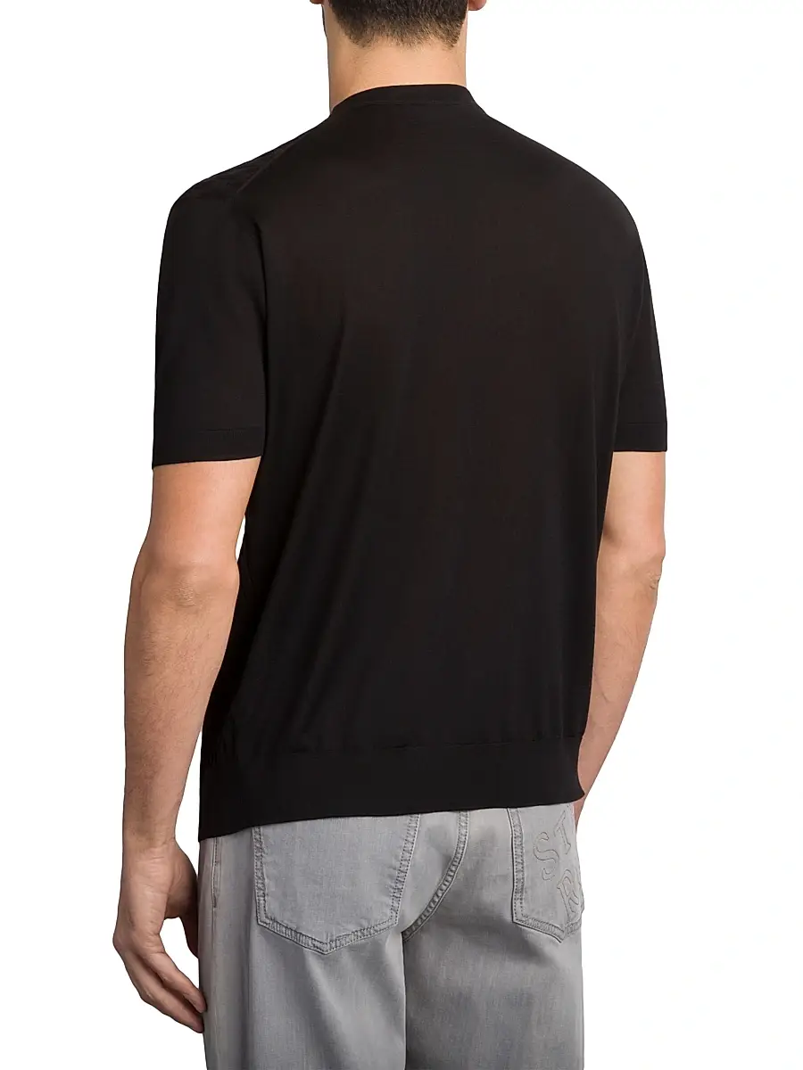 Stefano Ricci Men's Alpha Yarn Cashmere Knit Crewneck Sweater - Black - Size 42 | Thumbnail 3 Stefano Ricci Men's Alpha Yarn Cashmere Knit Crewneck Sweater - Black - Size 42 | Thumbnail 3