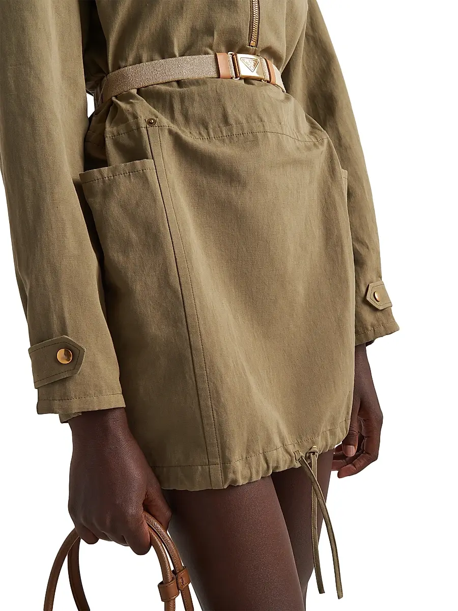 Prada Women's Panama Cotton Mini-Dress | Thumbnail 5 Prada Women's Panama Cotton Mini-Dress | Thumbnail 5