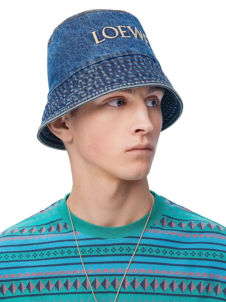 Loewe Men's x Paula's Ibiza Denim Bucket Hat | Thumbnail 2 Loewe Men's x Paula's Ibiza Denim Bucket Hat | Thumbnail 2