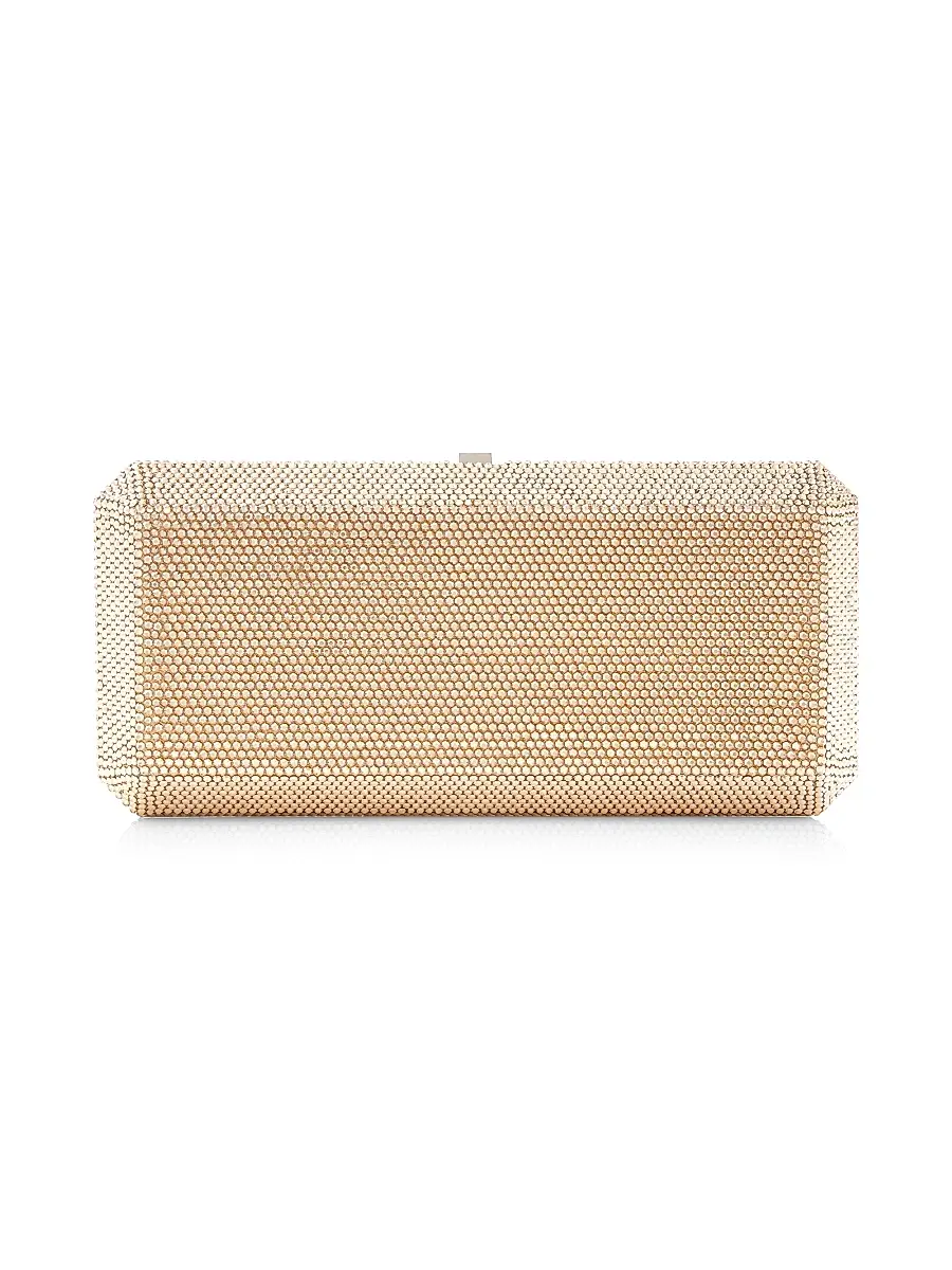 Judith Leiber Couture Women's Slim Rectangle Crystal Clutch - Silver Prosecco | Image 1 Judith Leiber Couture Women's Slim Rectangle Crystal Clutch - Silver Prosecco | Image 1