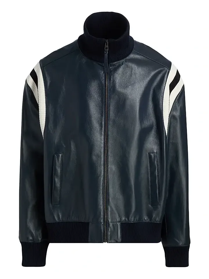 Loewe Men's Mixed-Media Leather Bomber Jacket