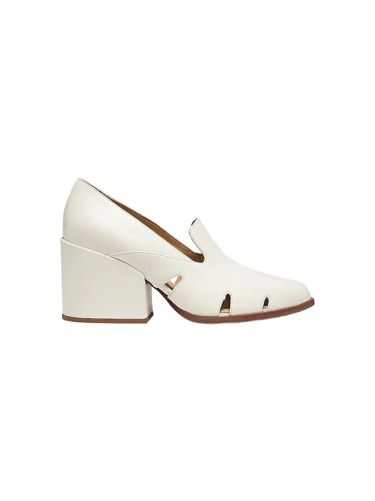 Gabriela Hearst Women's Eliza 80MM Leather Loafers - Cream | Image 1 Gabriela Hearst Women's Eliza 80MM Leather Loafers - Cream | Image 1