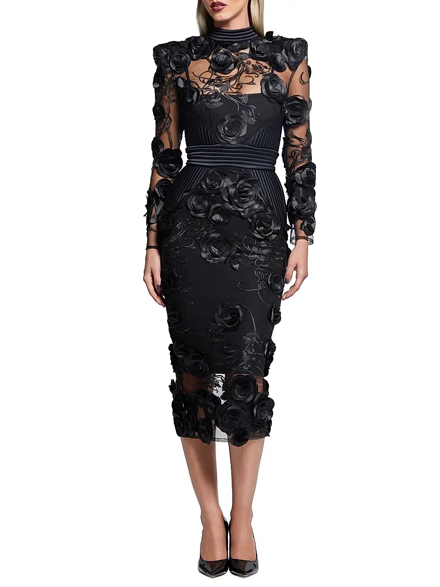 Zhivago Women's Battle Lines Floral-Embellished Vendetta Dress | Thumbnail 2