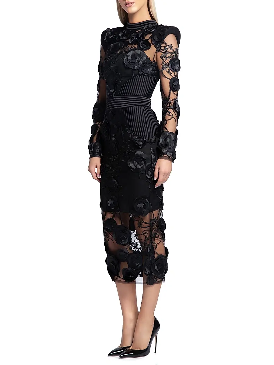 Zhivago Women's Battle Lines Floral-Embellished Vendetta Dress | Thumbnail 3