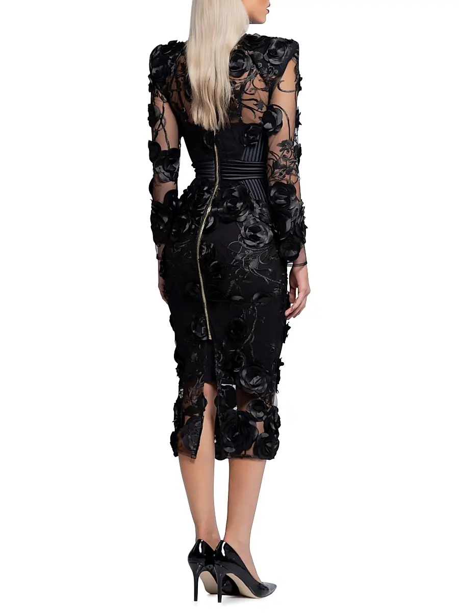 Zhivago Women's Battle Lines Floral-Embellished Vendetta Dress | Thumbnail 4