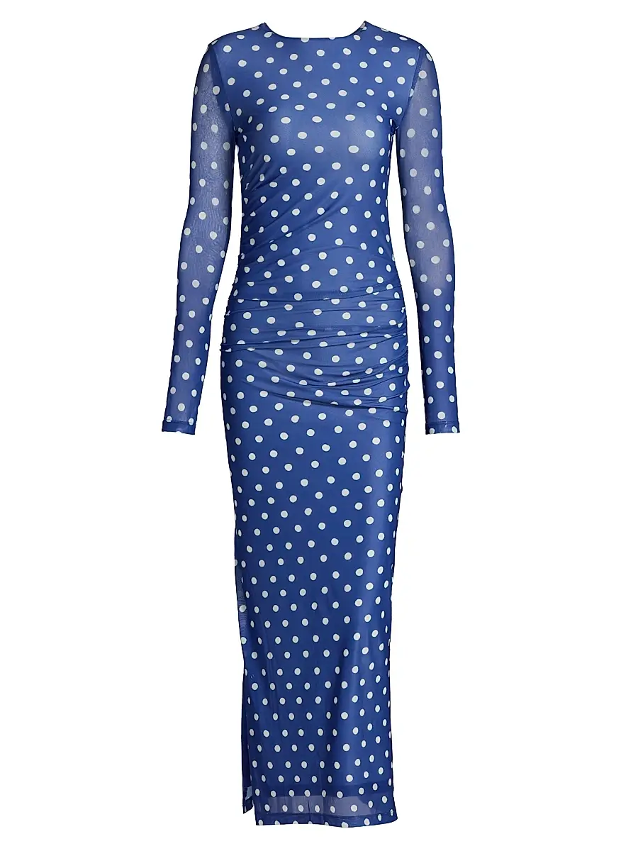 ASTON STUDIO Women's Le Fleur Ezli Polka-Dot Maxi Dress - Royal Antique - Size 2 | Image 1 ASTON STUDIO Women's Le Fleur Ezli Polka-Dot Maxi Dress - Royal Antique - Size 2 | Image 1