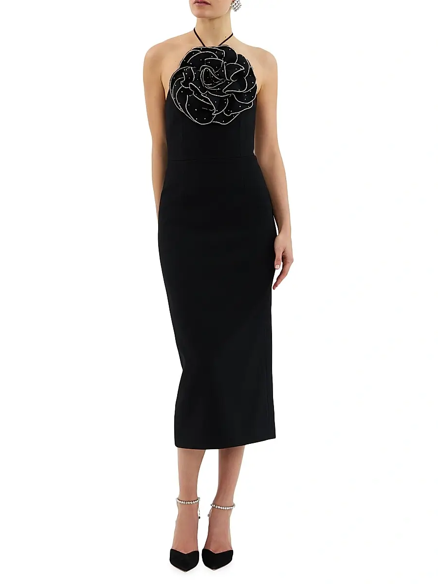 Rebecca Vallance Women's Eliana Floral Halterneck Midi-Dress | Thumbnail 2 Rebecca Vallance Women's Eliana Floral Halterneck Midi-Dress | Thumbnail 2