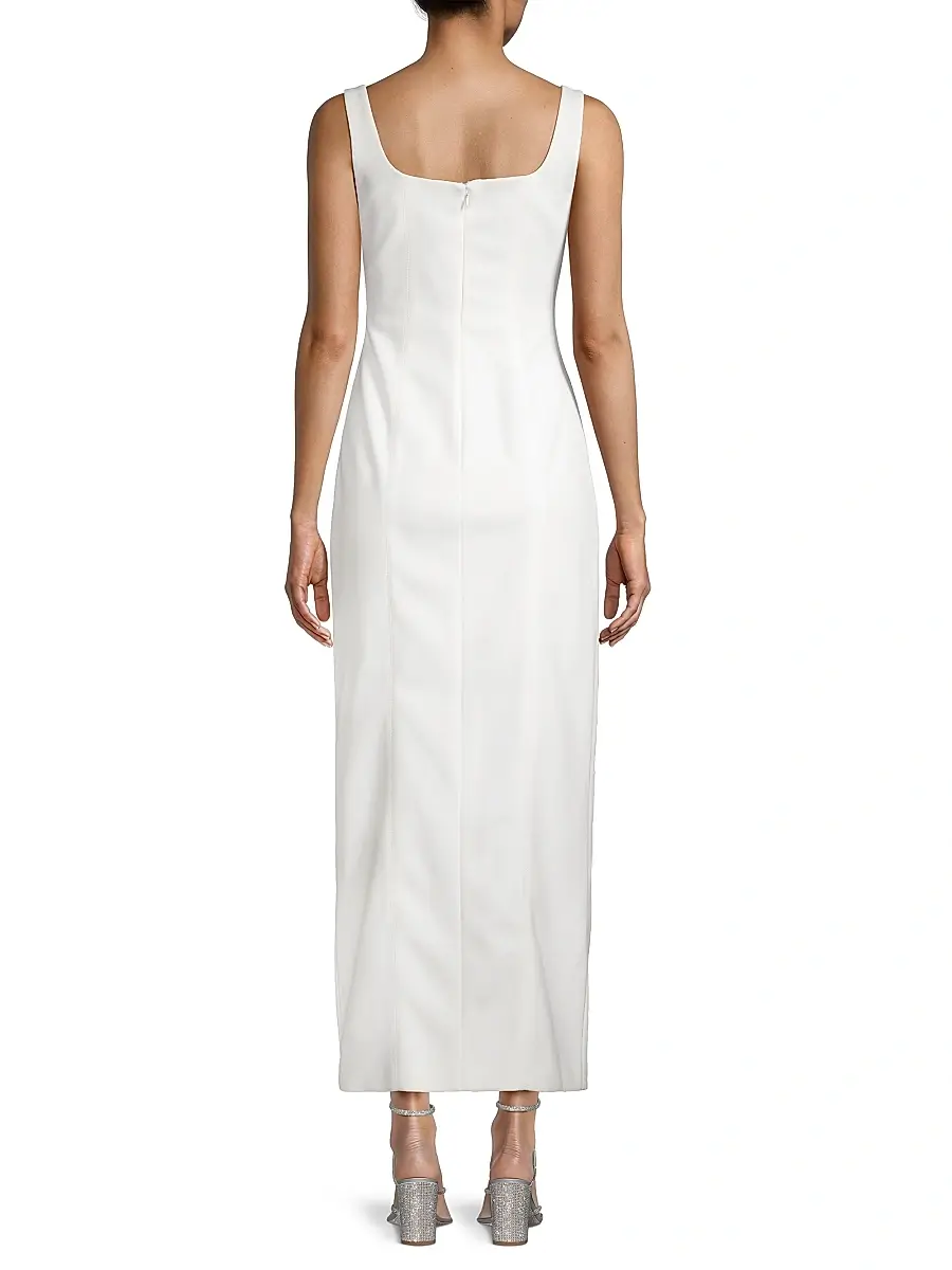 Misha Women's Franka Bonded Crêpe Notch Midi-Dress | Thumbnail 5