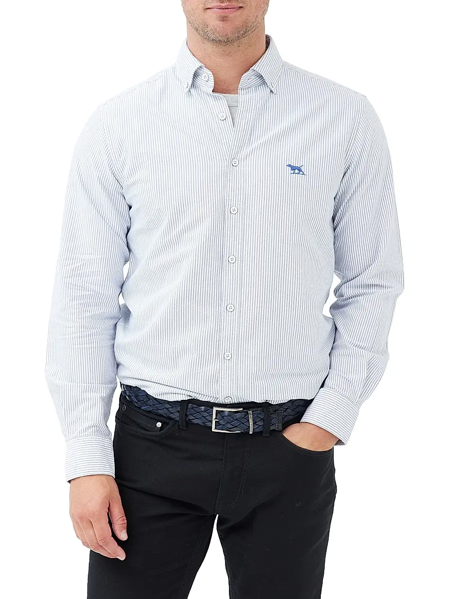 Rodd & Gunn Men's Gunn Striped Cotton Slim-Fit Oxford Shirt | Thumbnail 3 Rodd & Gunn Men's Gunn Striped Cotton Slim-Fit Oxford Shirt | Thumbnail 3