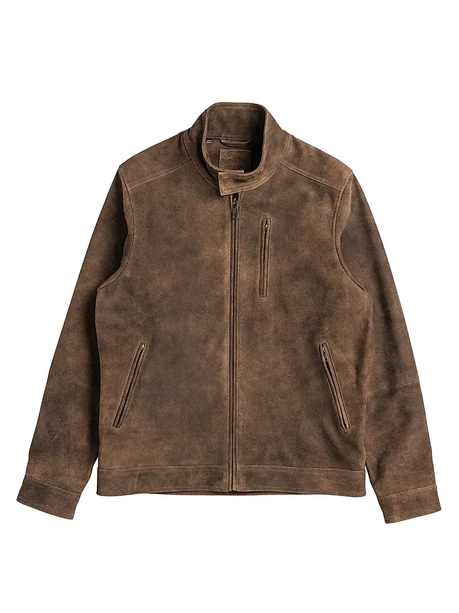 Rodd & Gunn Men's Mandeville Leather Jacket - Seal - Size Small | Image 1 Rodd & Gunn Men's Mandeville Leather Jacket - Seal - Size Small | Image 1
