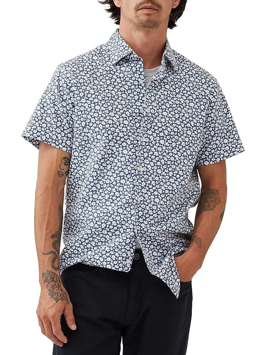 Rodd & Gunn Men's Bolton Street Abstfract Cotton Slim-Fit Shirt | Thumbnail 3 Rodd & Gunn Men's Bolton Street Abstfract Cotton Slim-Fit Shirt | Thumbnail 3