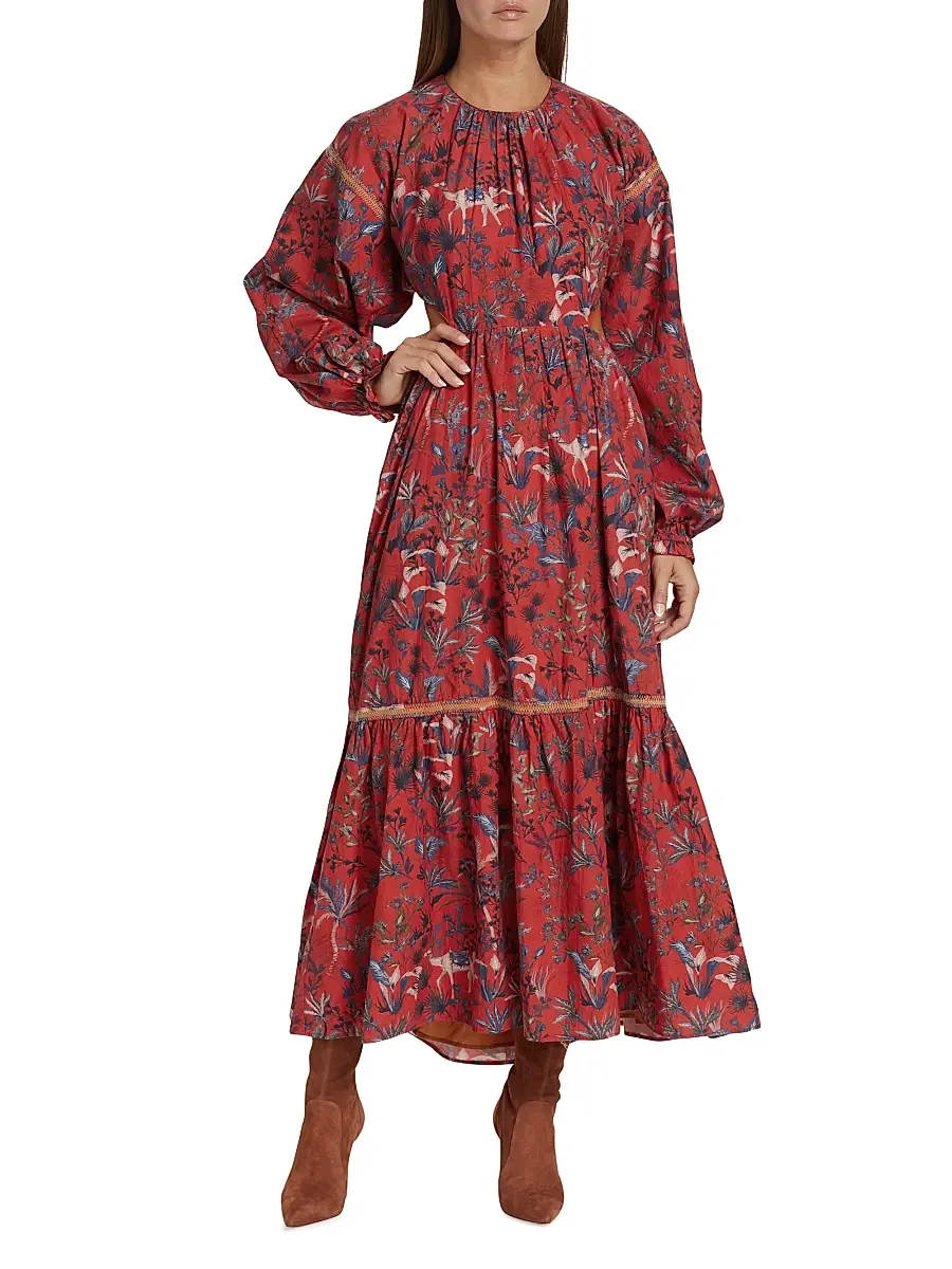 CHUFY Women's Kissa Cotton Printed Maxi Dress | Thumbnail 3 CHUFY Women's Kissa Cotton Printed Maxi Dress | Thumbnail 3