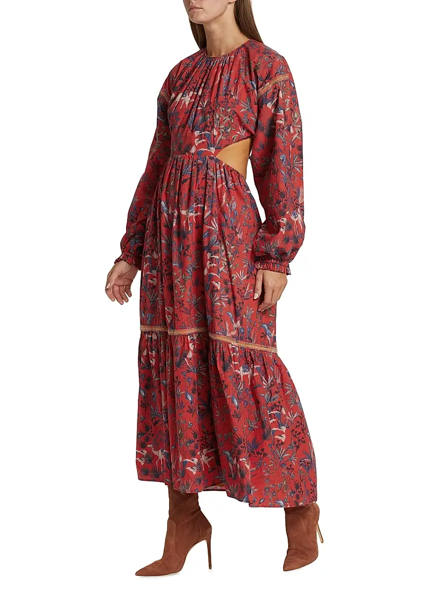 CHUFY Women's Kissa Cotton Printed Maxi Dress | Thumbnail 4 CHUFY Women's Kissa Cotton Printed Maxi Dress | Thumbnail 4