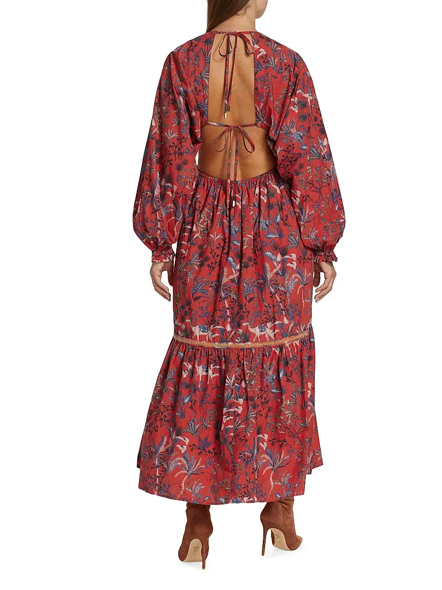 CHUFY Women's Kissa Cotton Printed Maxi Dress | Thumbnail 5 CHUFY Women's Kissa Cotton Printed Maxi Dress | Thumbnail 5