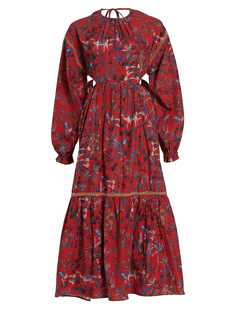 CHUFY Women's Kissa Cotton Printed Maxi Dress