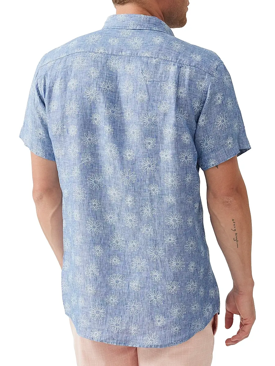 Rodd & Gunn Men's Carleton Floral-Embroidered Linen Shirt | Thumbnail 4 Rodd & Gunn Men's Carleton Floral-Embroidered Linen Shirt | Thumbnail 4