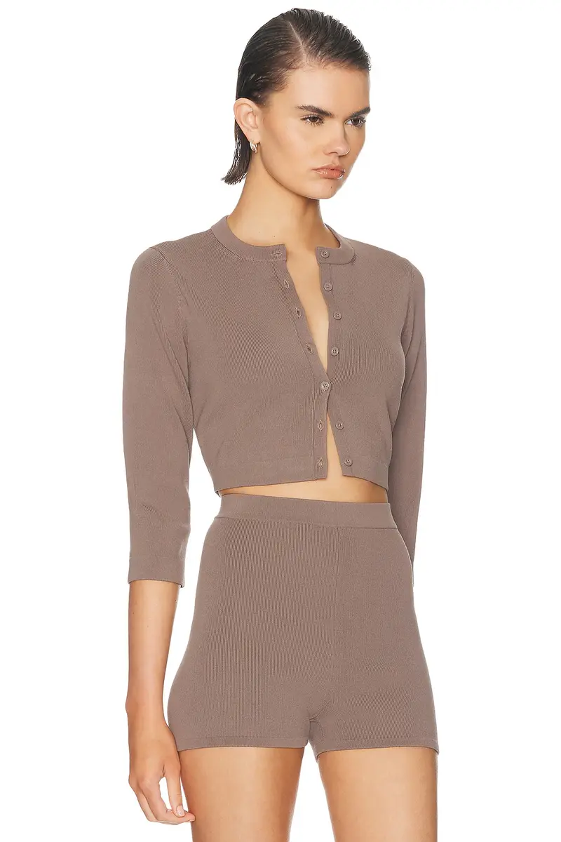 Skims Refined Knit Crop Cardigan | Thumbnail 2
