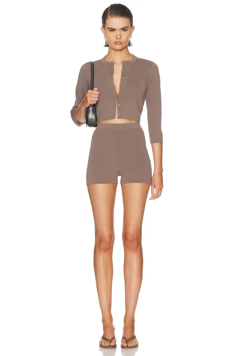 Skims Refined Knit Crop Cardigan | Thumbnail 4