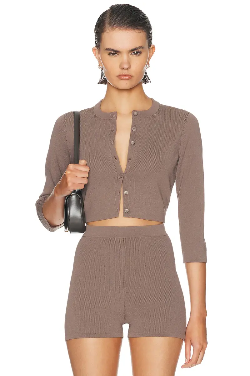 Skims Refined Knit Crop Cardigan | Image 1 Skims Refined Knit Crop Cardigan | Image 1