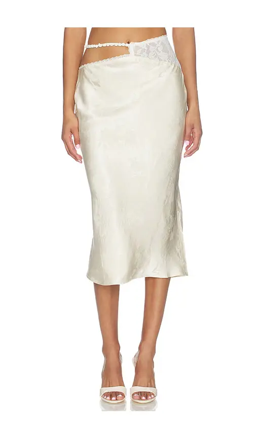 For Love & Lemons Adrift Satin Midi Skirt | Image 1 For Love & Lemons Adrift Satin Midi Skirt | Image 1