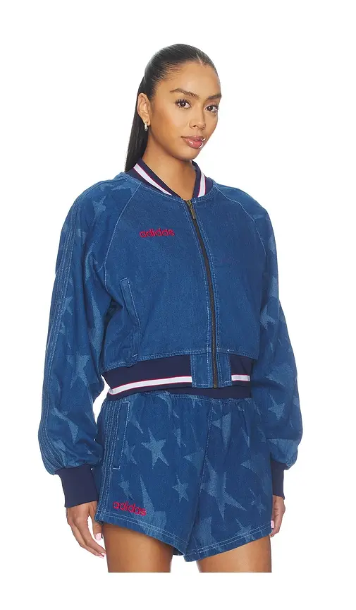 adidas Originals Superstar Denim Graphic Varsity Bomber Jacket | Thumbnail 3 adidas Originals Superstar Denim Graphic Varsity Bomber Jacket | Thumbnail 3