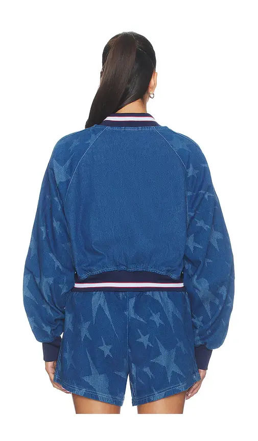 adidas Originals Superstar Denim Graphic Varsity Bomber Jacket | Thumbnail 4 adidas Originals Superstar Denim Graphic Varsity Bomber Jacket | Thumbnail 4