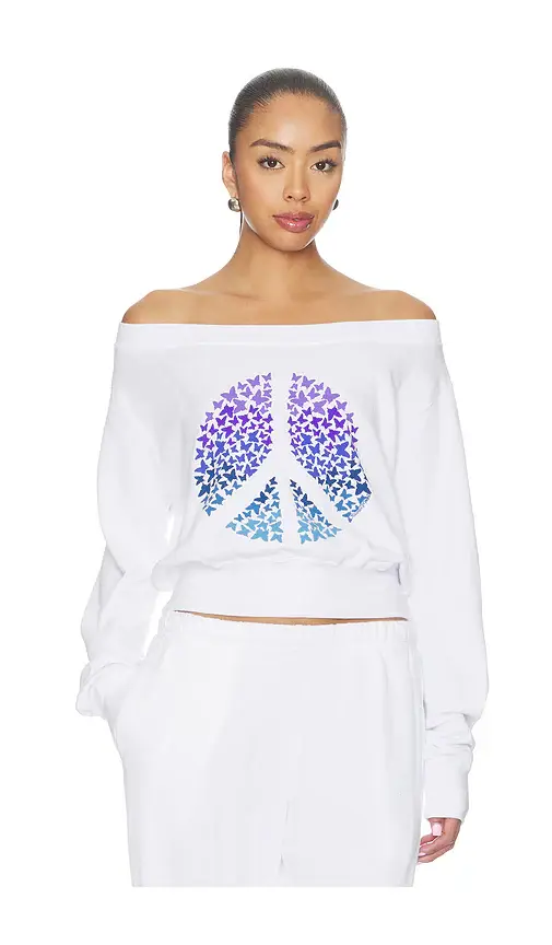Lauren Moshi Bronwyn Off The Shoulder Sweatshirt | Image 1 Lauren Moshi Bronwyn Off The Shoulder Sweatshirt | Image 1