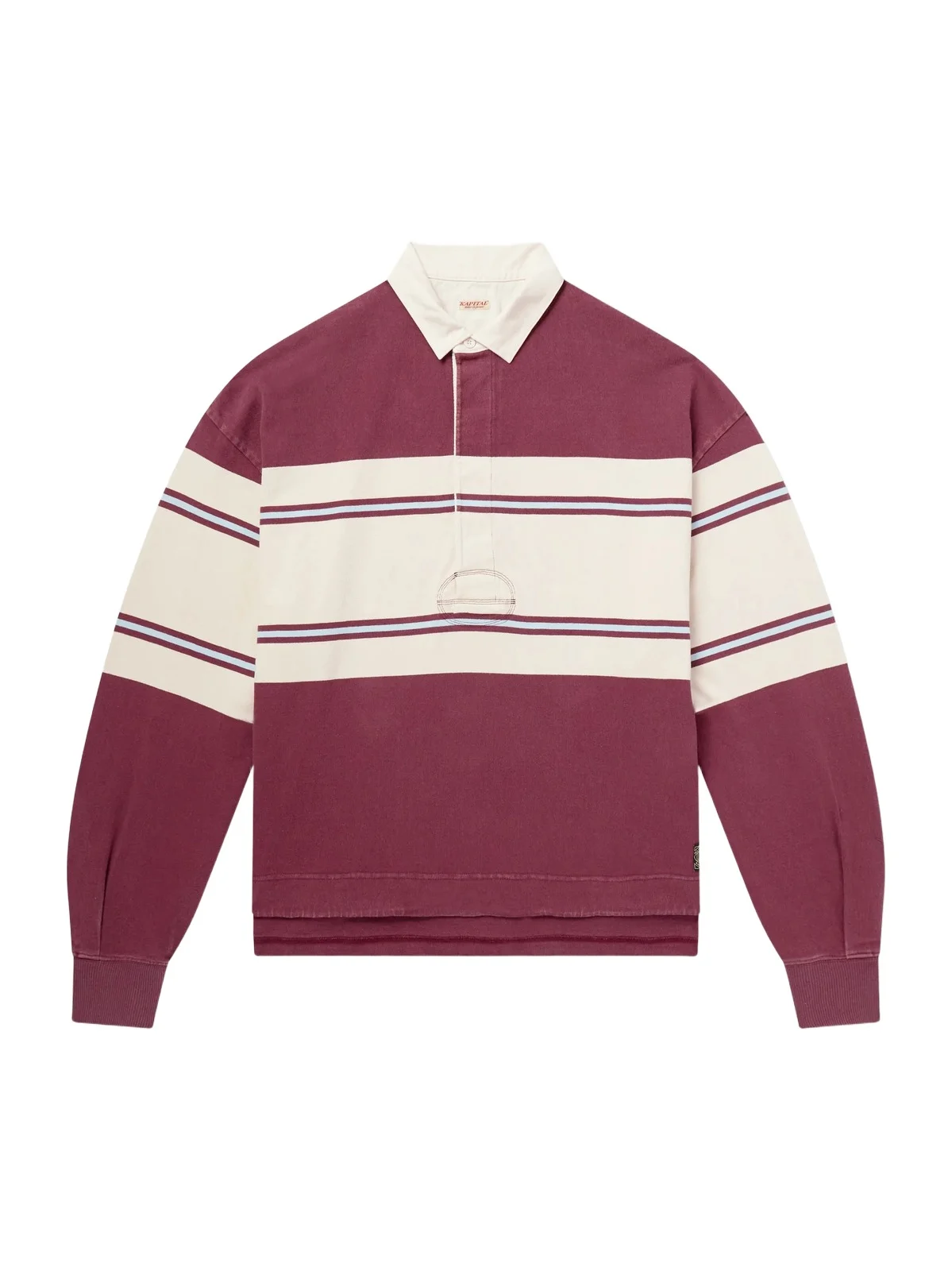 KAPITAL BIG Striped Cotton-Jersey Polo Shirt - Men