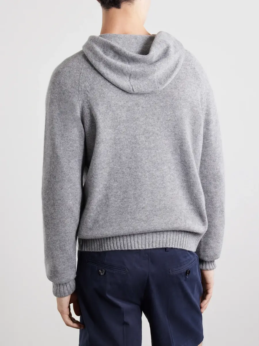 Tom Ford Logo-Embroidered Cashmere Hoodie - Men | Thumbnail 4
