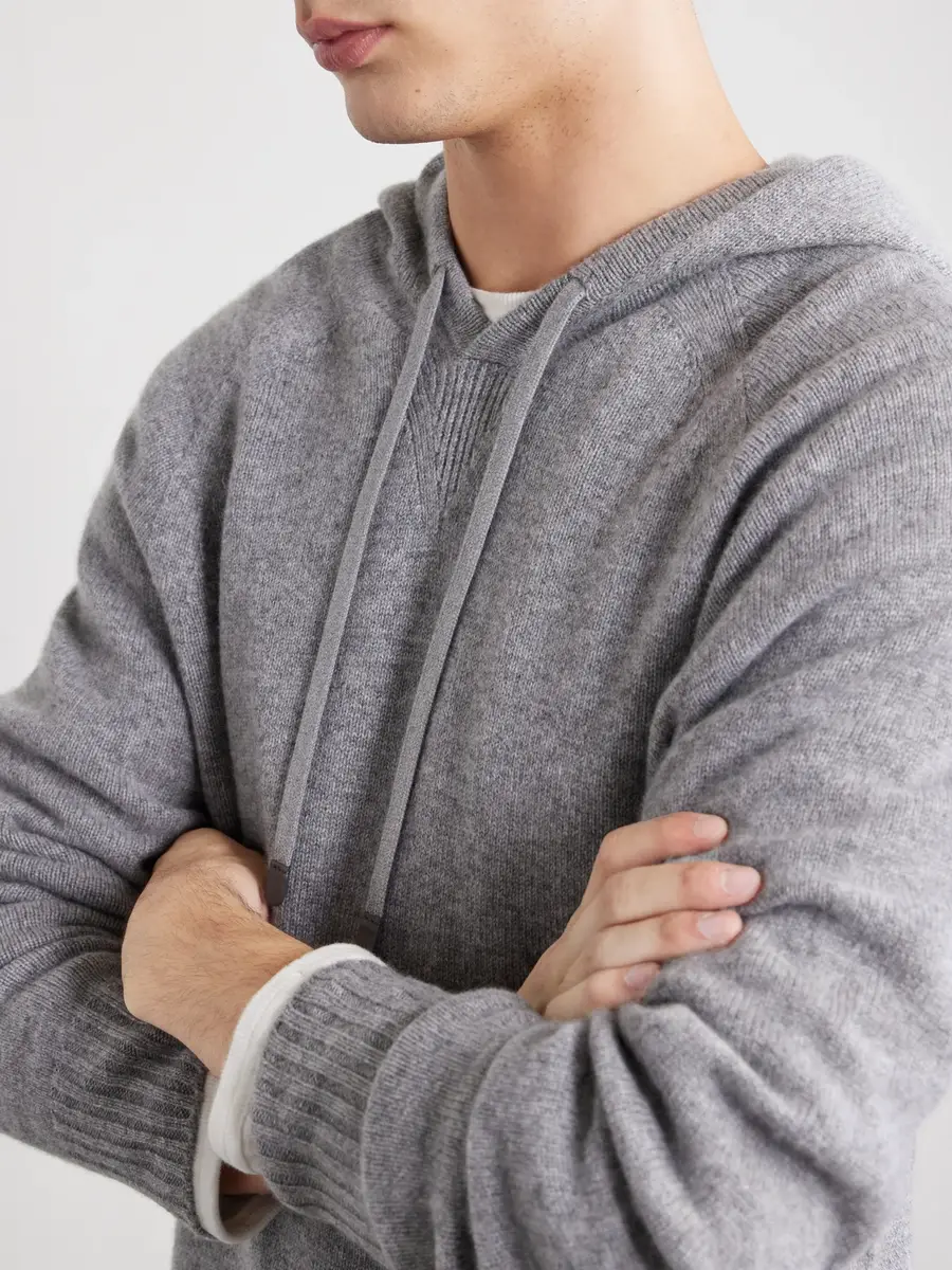 Tom Ford Logo-Embroidered Cashmere Hoodie - Men | Thumbnail 5