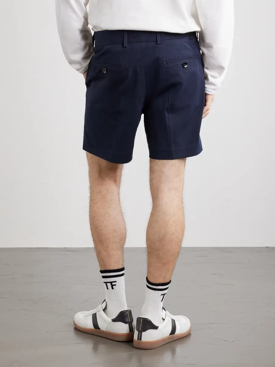 Tom Ford Straight-Leg Cotton-Blend Twill Shorts - Men | Thumbnail 4