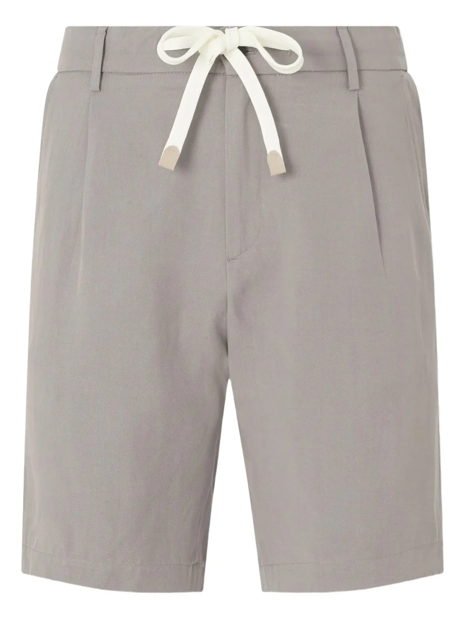 ELEVENTY Wide-Leg Lyocell and Linen-Blend Twill Shorts - Men
