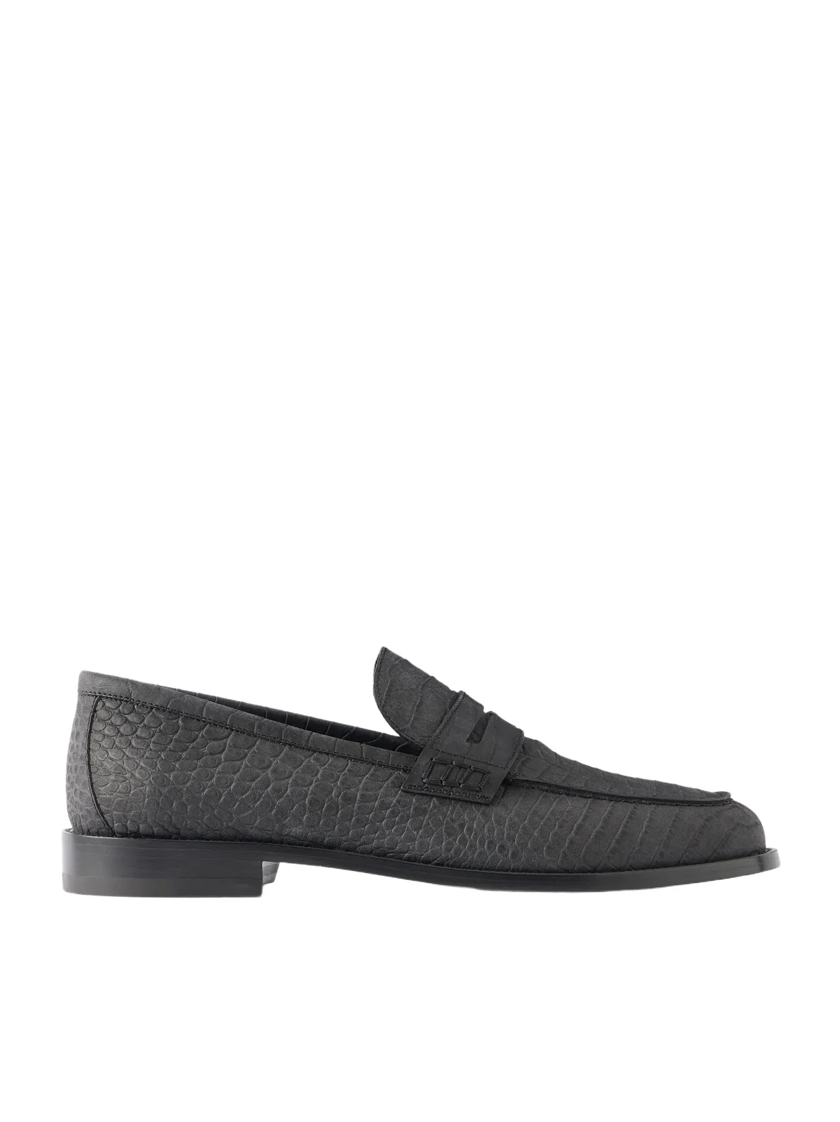 Manolo Blahnik Perry Croc-Effect Nubuck Loafers - Men