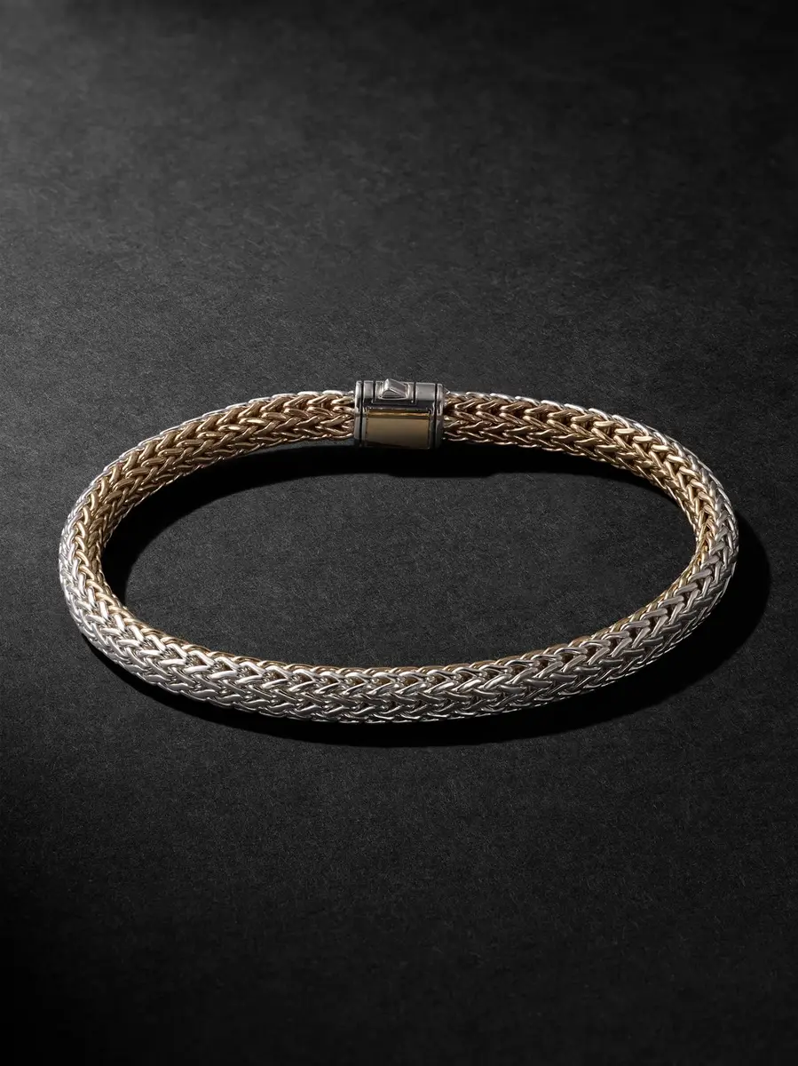 John Hardy Icon Reversible 14-Karat Gold and Sterling Silver Bracelet - Men | Image 1 John Hardy Icon Reversible 14-Karat Gold and Sterling Silver Bracelet - Men | Image 1