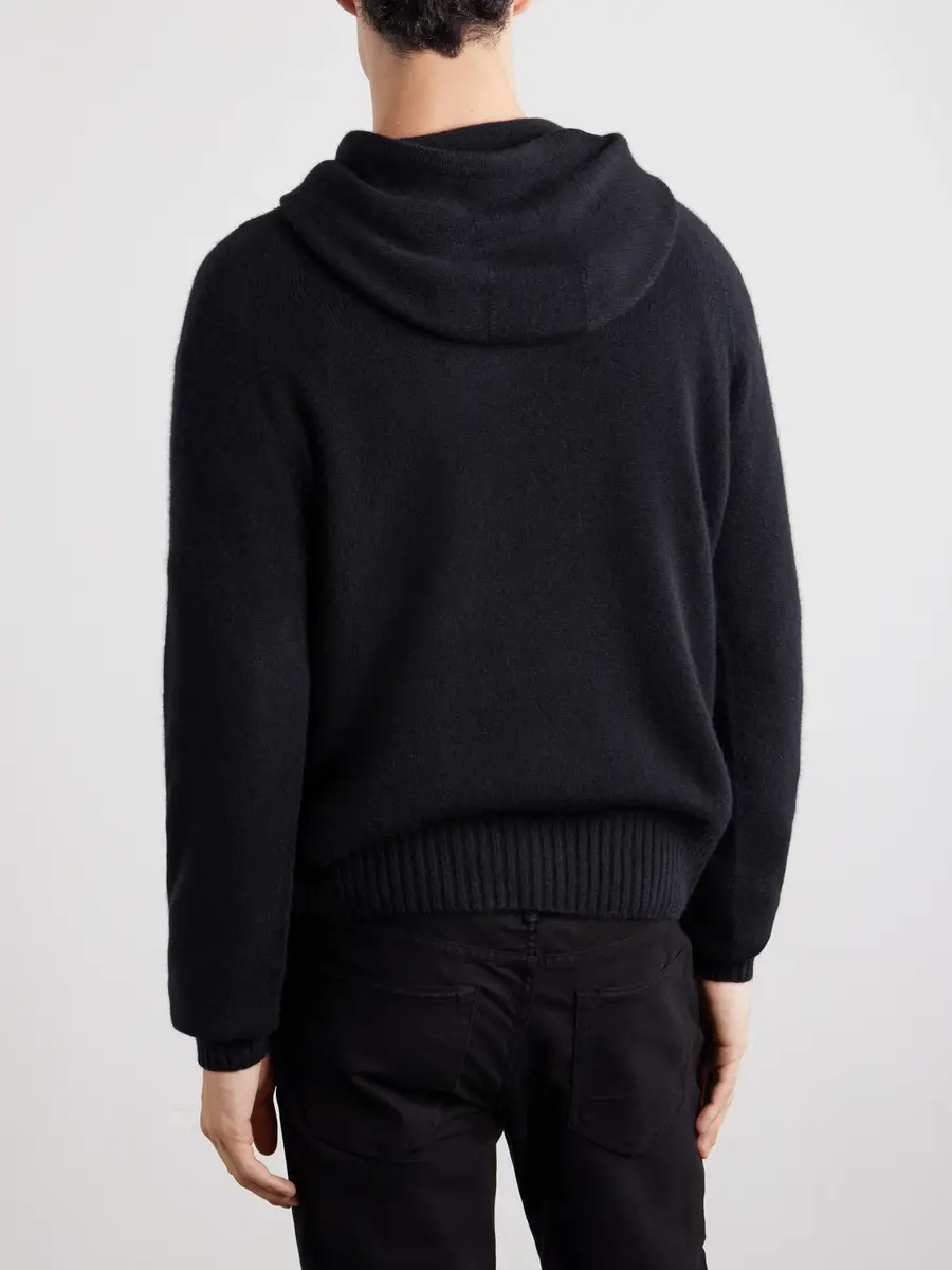 Tom Ford Logo-Embroidered Cashmere Hoodie - Men | Thumbnail 4