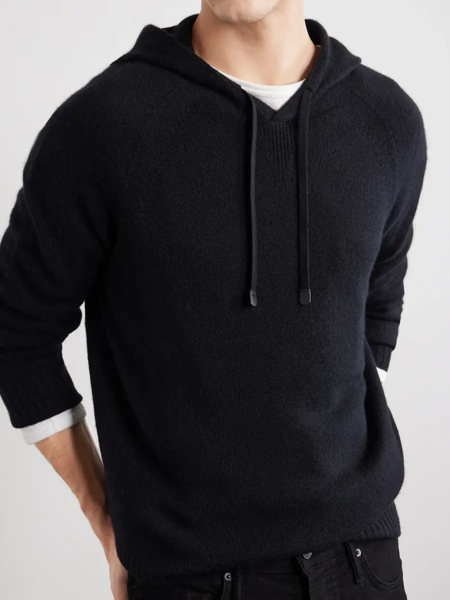 Tom Ford Logo-Embroidered Cashmere Hoodie - Men | Thumbnail 5