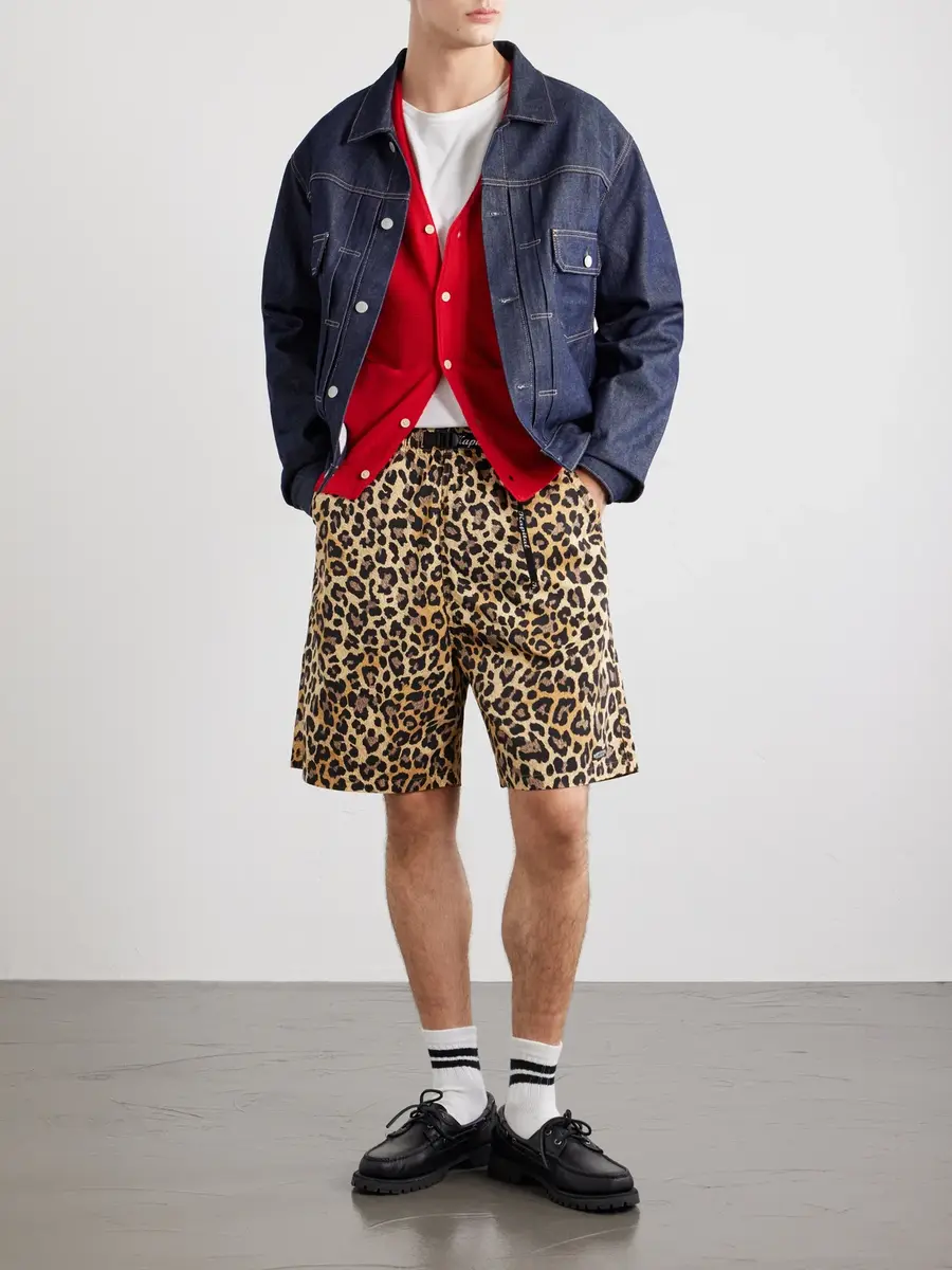 KAPITAL Wide-Leg Belted Leopard-Print Cotton-Twill Shorts - Men | Thumbnail 2 KAPITAL Wide-Leg Belted Leopard-Print Cotton-Twill Shorts - Men | Thumbnail 2