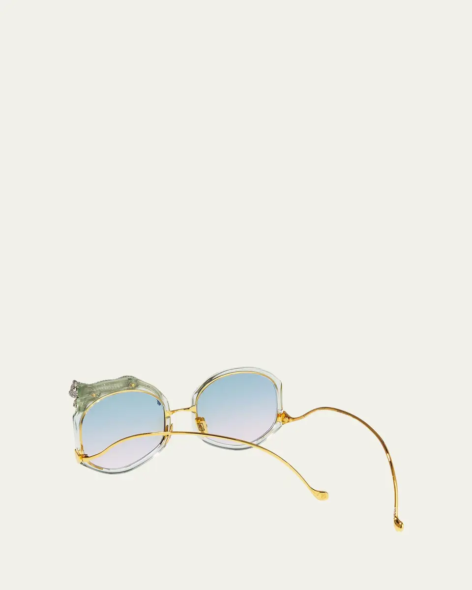 Anna-Karin Karlsson Rose Et Le Reve Leopard Round Acetate Sunglasses | Thumbnail 2 Anna-Karin Karlsson Rose Et Le Reve Leopard Round Acetate Sunglasses | Thumbnail 2