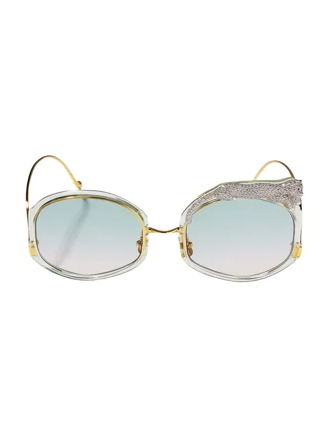 Rose Et Le Reve Leopard Round Acetate Sunglasses