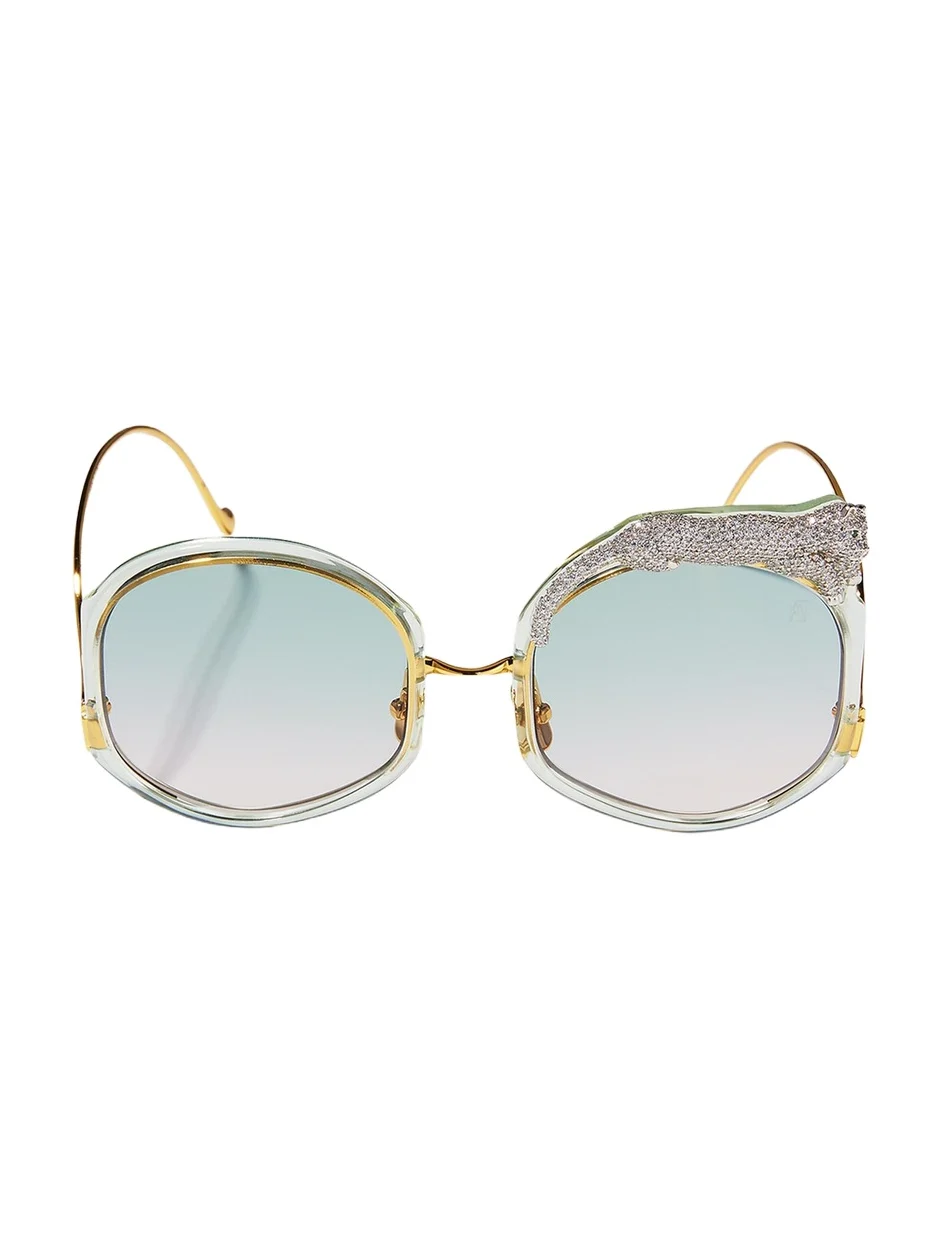 Anna-Karin Karlsson Rose Et Le Reve Leopard Round Acetate Sunglasses
