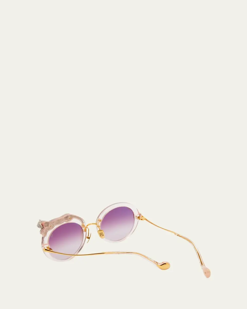 Anna-Karin Karlsson Rose et la Roue Round Mixed-Media Sunglasses | Thumbnail 3