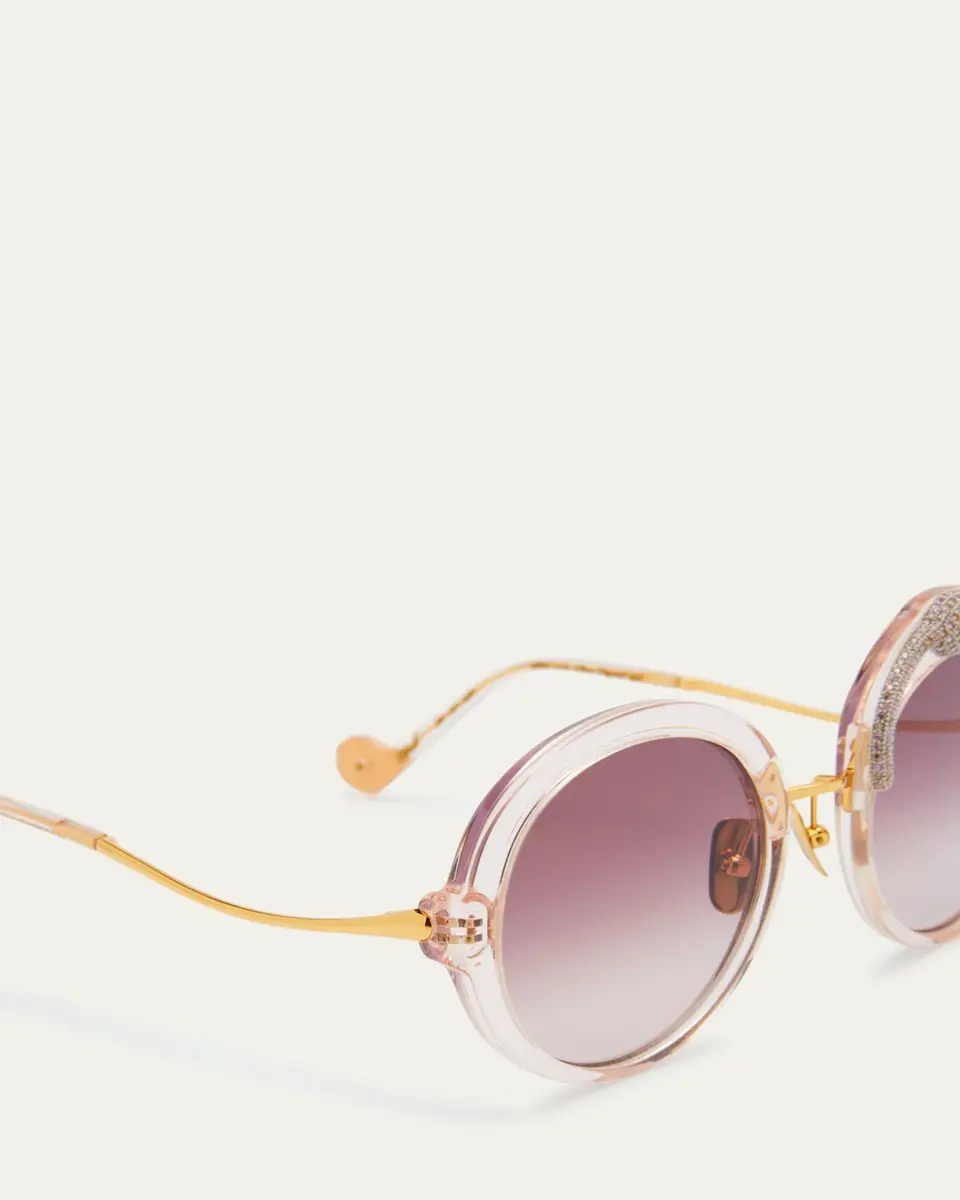 Anna-Karin Karlsson Rose et la Roue Round Mixed-Media Sunglasses | Thumbnail 4