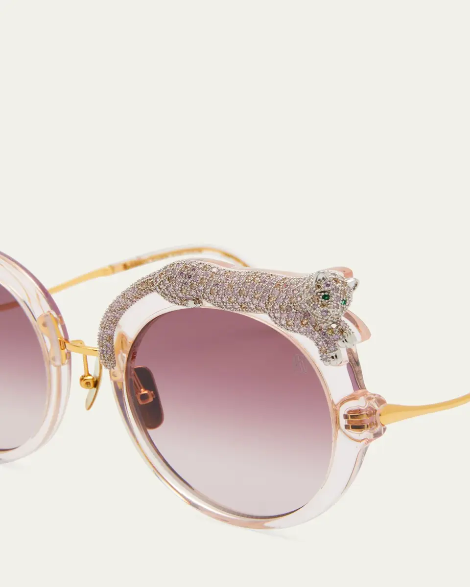 Anna-Karin Karlsson Rose et la Roue Round Mixed-Media Sunglasses | Thumbnail 5